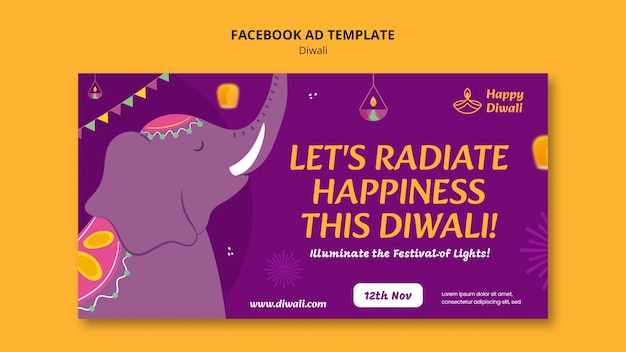 PSD diwali celebration facebook  template