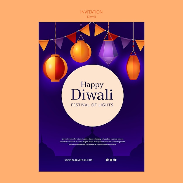 Diwali celebration invitation template