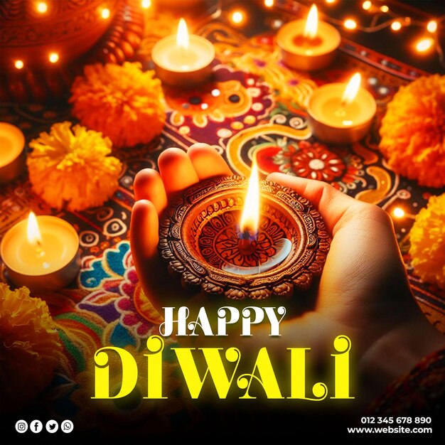 Diwali celebration shubh diwali social media post