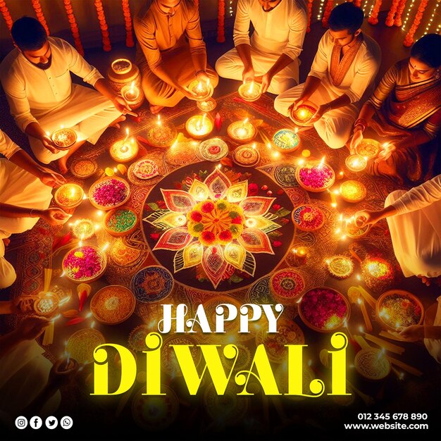 Premium PSD Diwali celebration shubh diwali social media post
