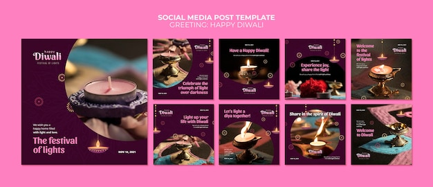 PSD celebrazione di diwali post sui social media