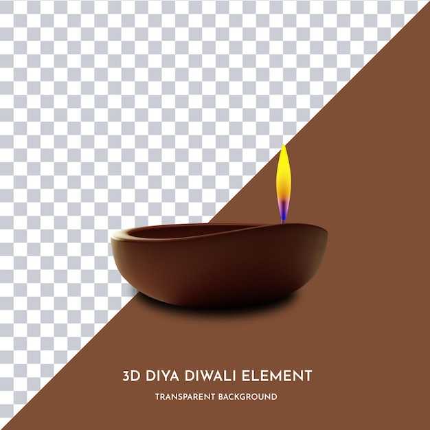 diwali diya element 3d style