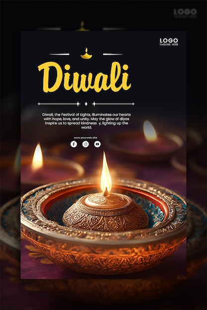 Diwali diya verlicht hoop in de donkerste nachten