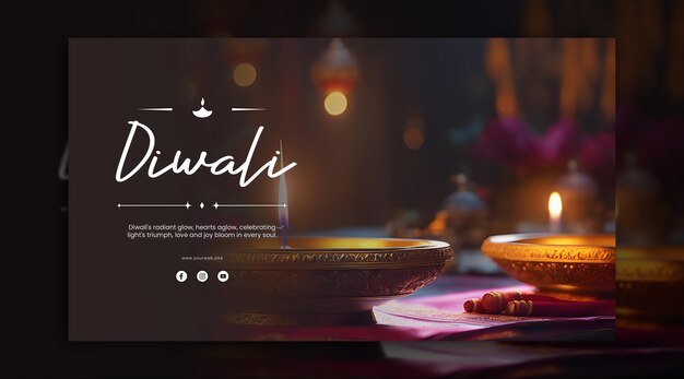 Diwali essence, il bagliore radioso di diya, una festa della luce