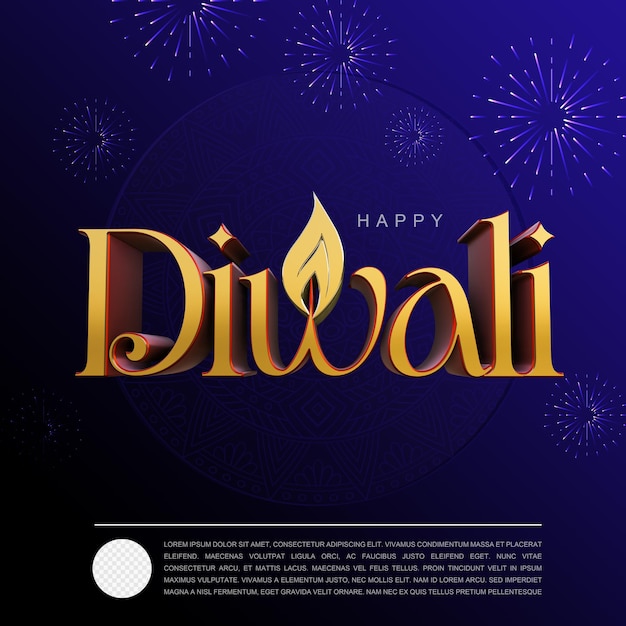 Diwali Festival 3d Renderowany Szablon Mediów Społecznościowych W Przezroczystym Tle