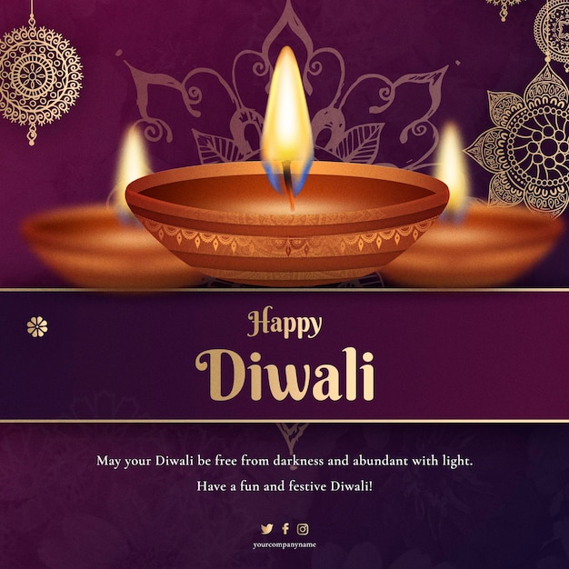 Post su instagram della celebrazione del festival di diwali