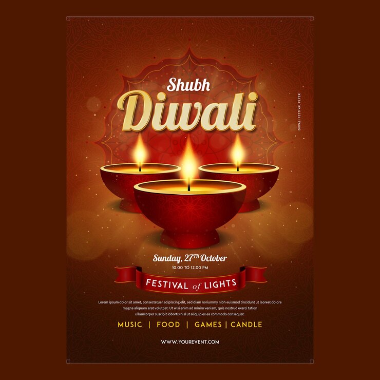 PSD diwali festival flyer ready for print