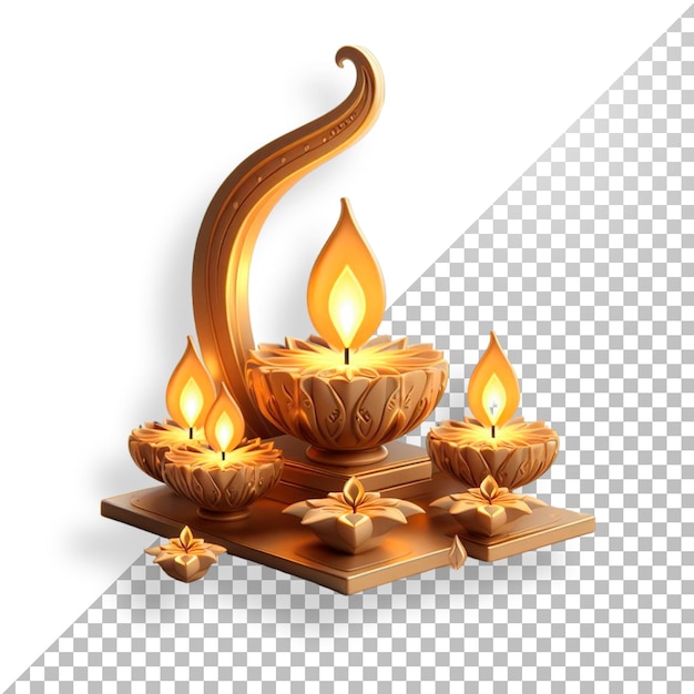 PSD diwali festival traditional candle 3d icon