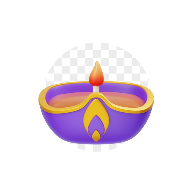 PSD diwali lamp 3d illustration