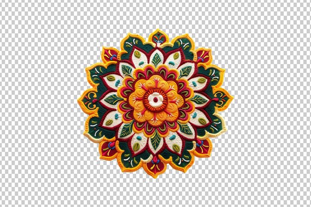 PSD ornamento di petali di fiori di diwali rangoli