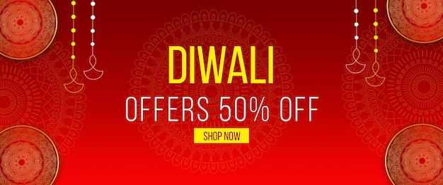 Diwali vendita sconto offerta banner design