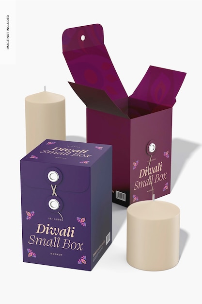 PSD mockup di piccole scatole diwali