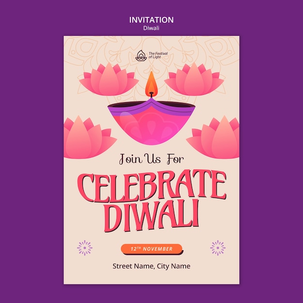 PSD diwali template design