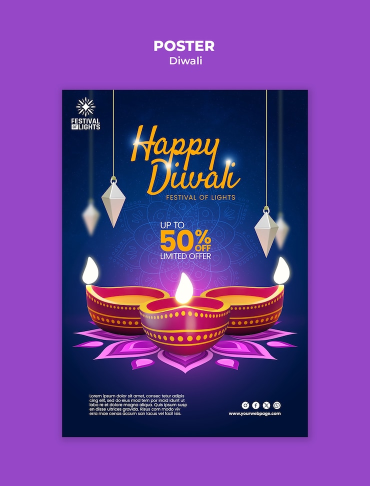 PSD diwali  template design