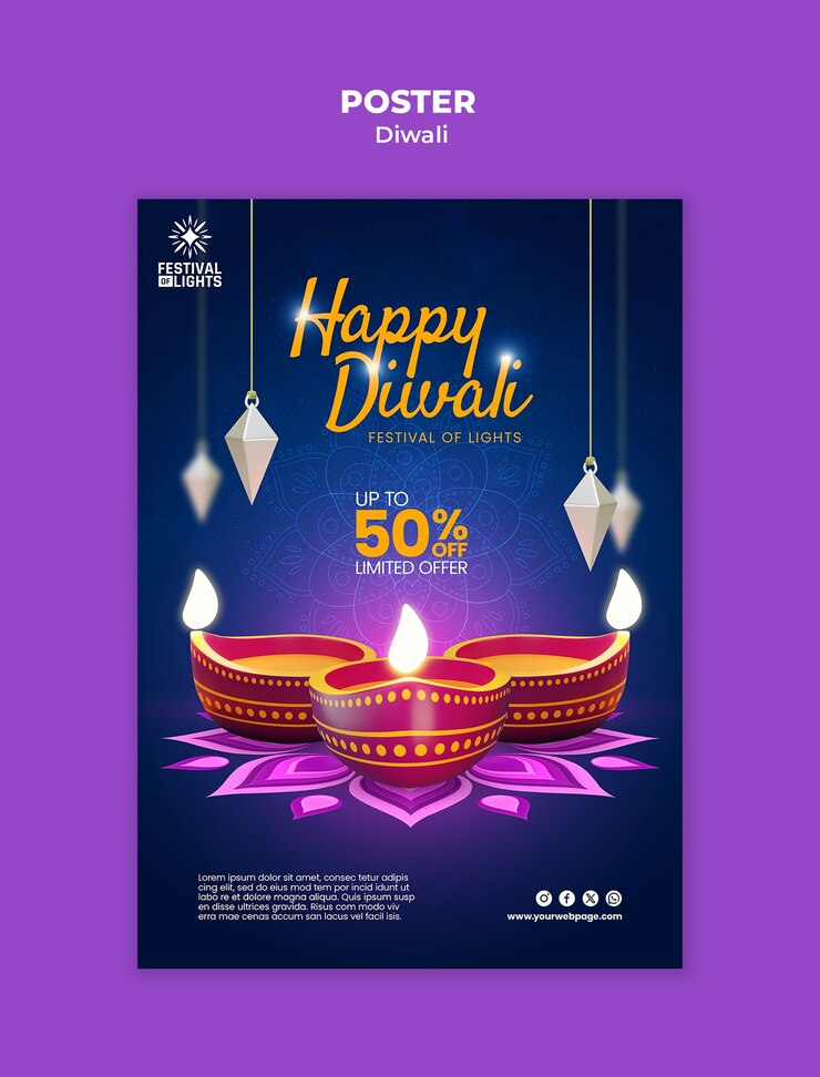 PSD diwali  template design