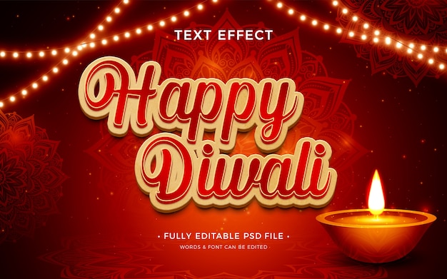 PSD diwali  text effect