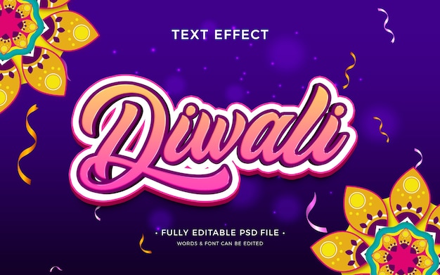 PSD diwali  text effect