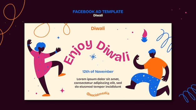 Diwali viering facebook sjabloon