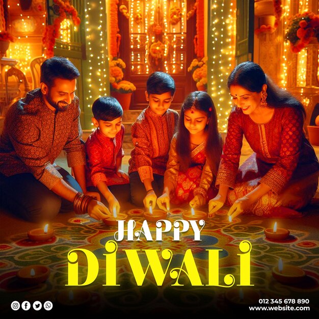 PSD diwali viering shubh diwali social media post