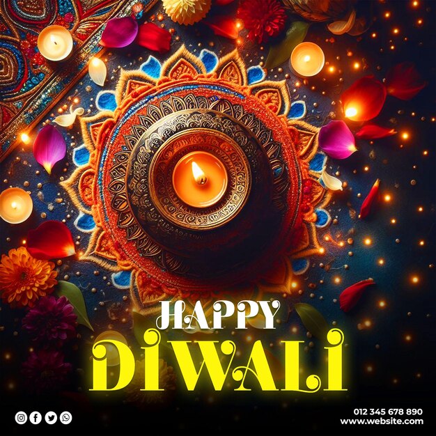 PSD diwali viering shubh diwali social media post