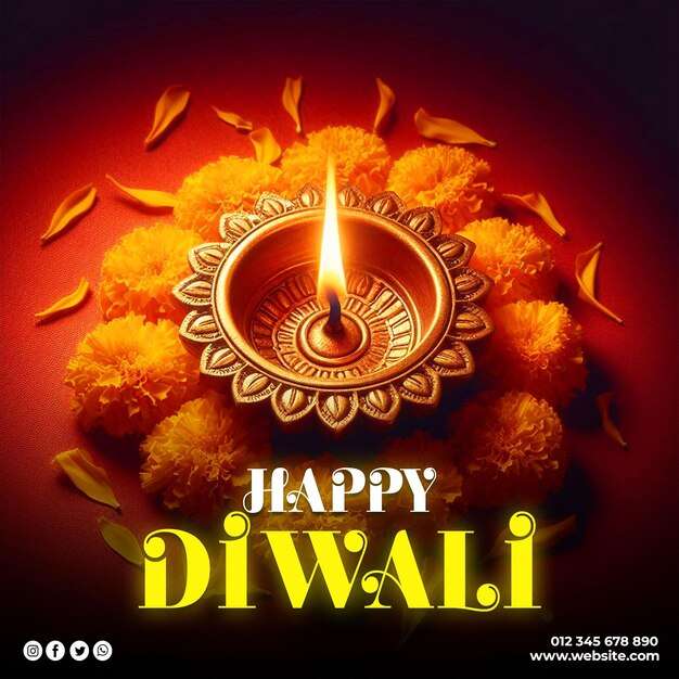 PSD diwali viering shubh diwali social media post