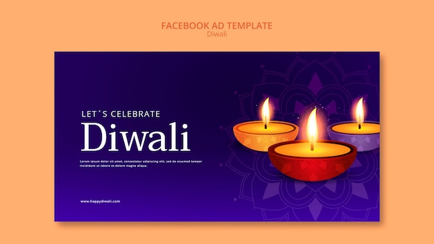 Diwali viering social media promo sjabloon