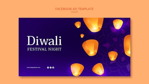 Diwali viering social media promo sjabloon