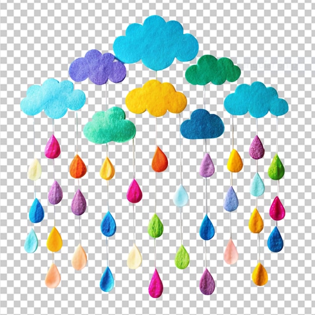 PSD diy monsoon themed crafting kit on transparent background