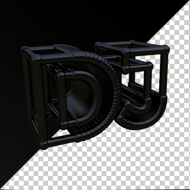 PSD dj 3d text black electronic music