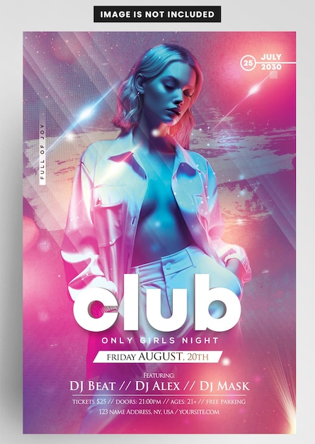 DJ Artista Projekt Flyerów Wydarzeń.