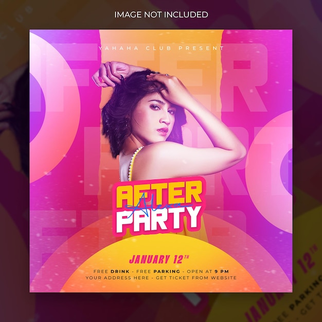 Dj club night party social media and flyer template
