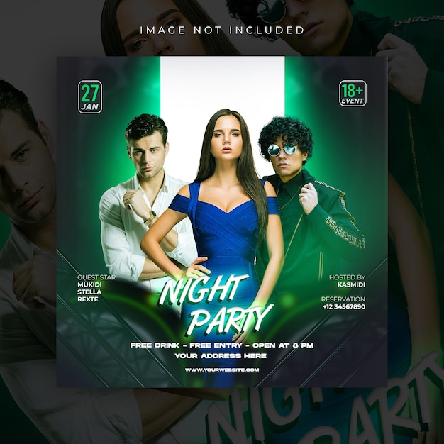 PSD dj club party social media template