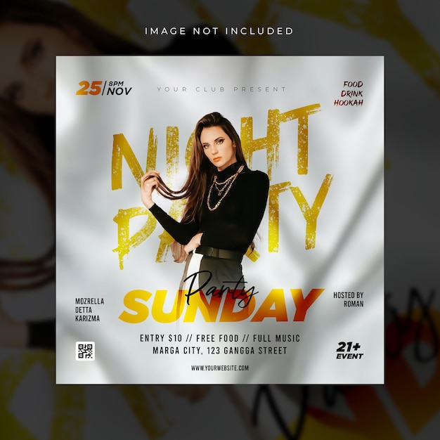 Dj club social media post and flyer template