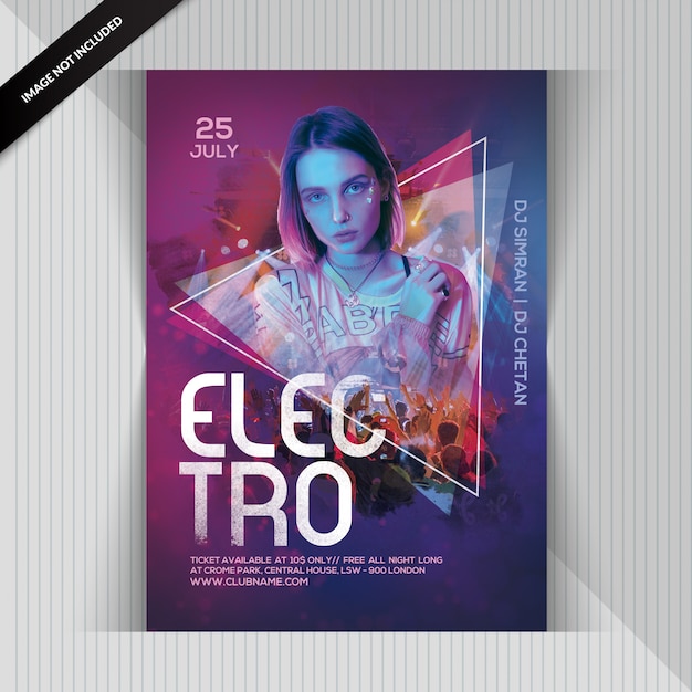 Dj electro party flyer