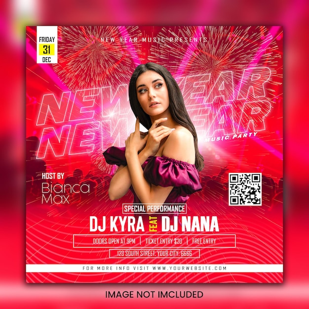 Dj flyer sociale media instagram postsjabloon