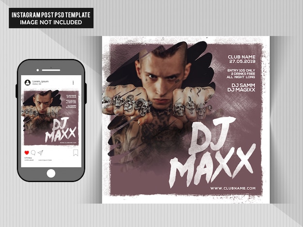 PSD dj maxx party flyer