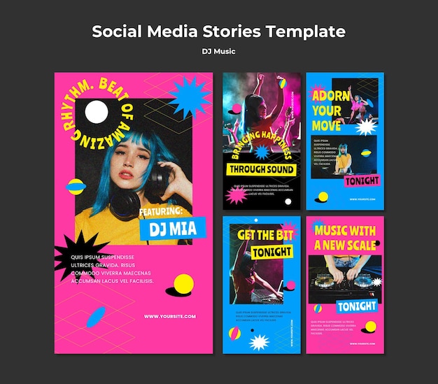 PSD storie di instagram di musica per dj