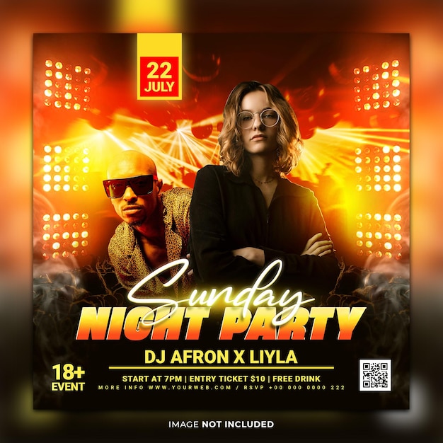 dj music party flyer