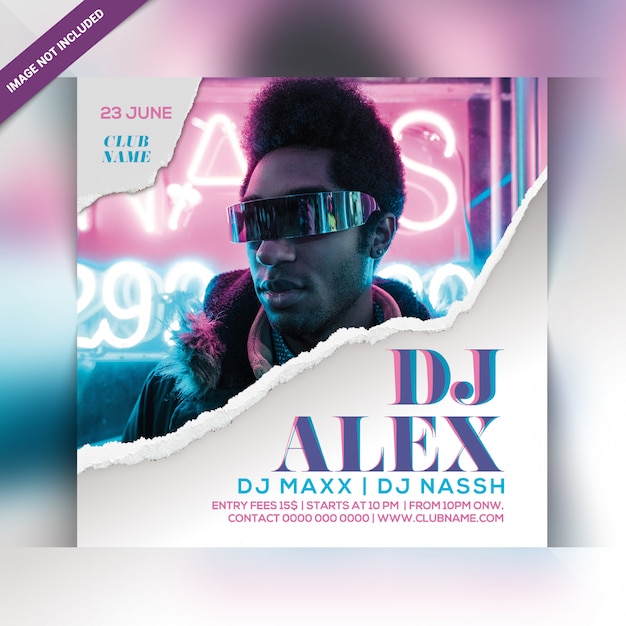 Dj nachtfeest flyer