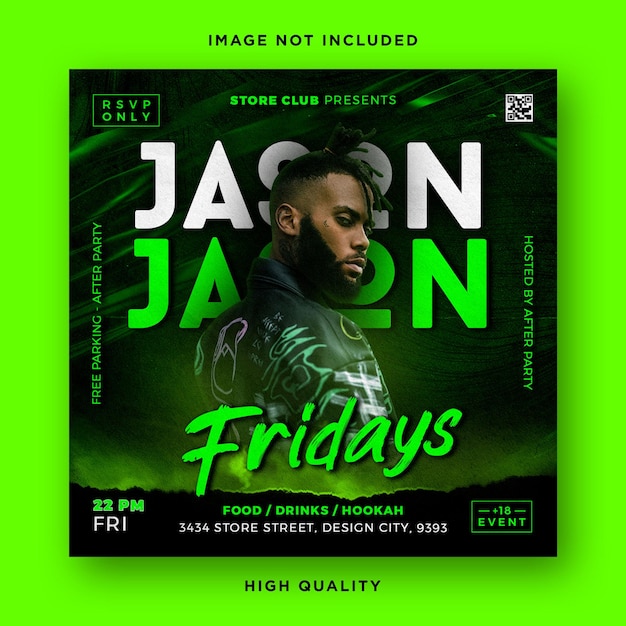 Dj night club flyer template design