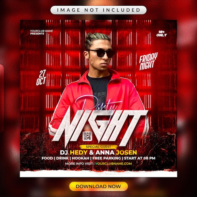 Dj night party flyer template