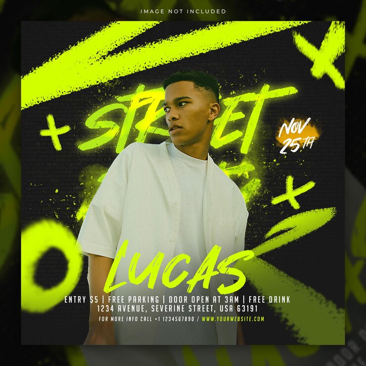 Dj night party social media template and flyer template