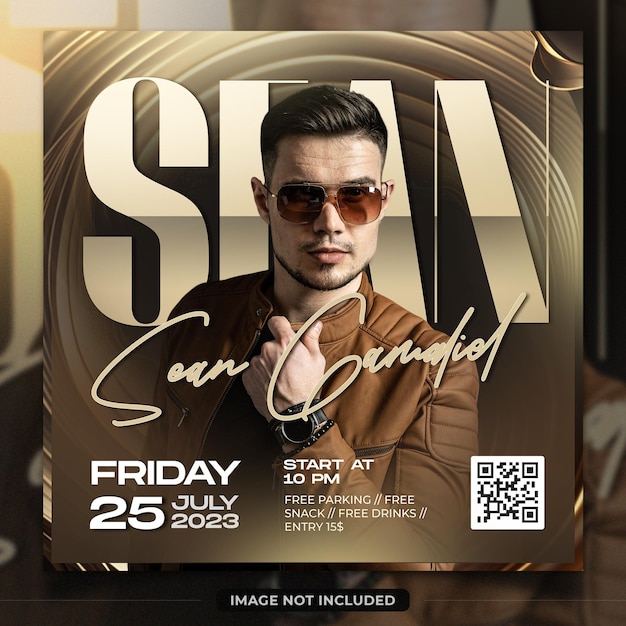 PSD dj nightlife party event flyer template