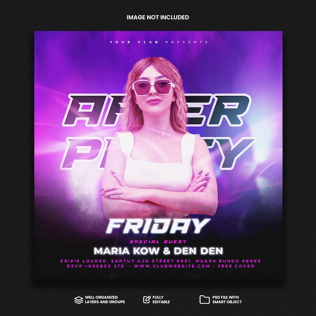 Dj party event flyer template