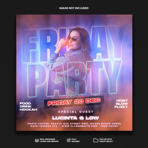 Dj party event flyer template