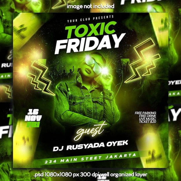 PSD dj party flyer template