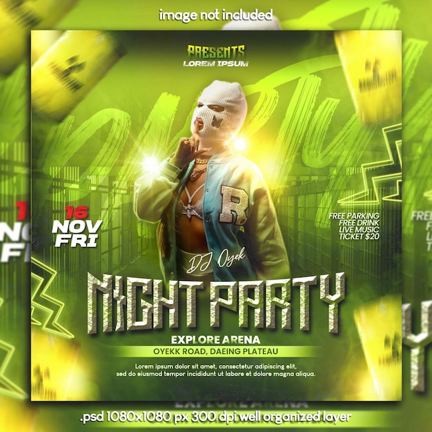 Dj party flyer template