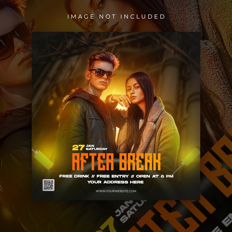 Dj party social media and flyer template