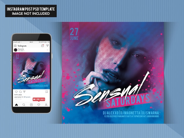 PSD dj party social media post template