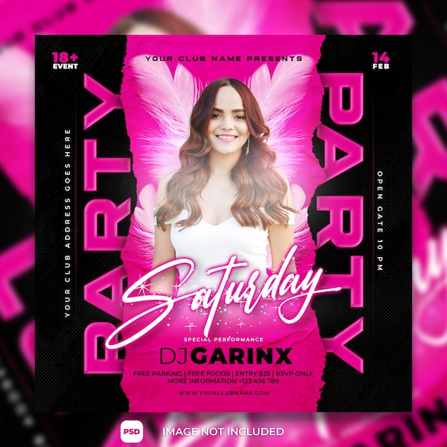 Dj party social media post template